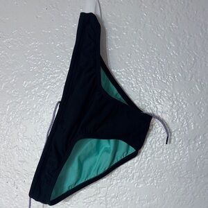 Jolyn women’s large Andy black bikini bottom swim inner drawstring